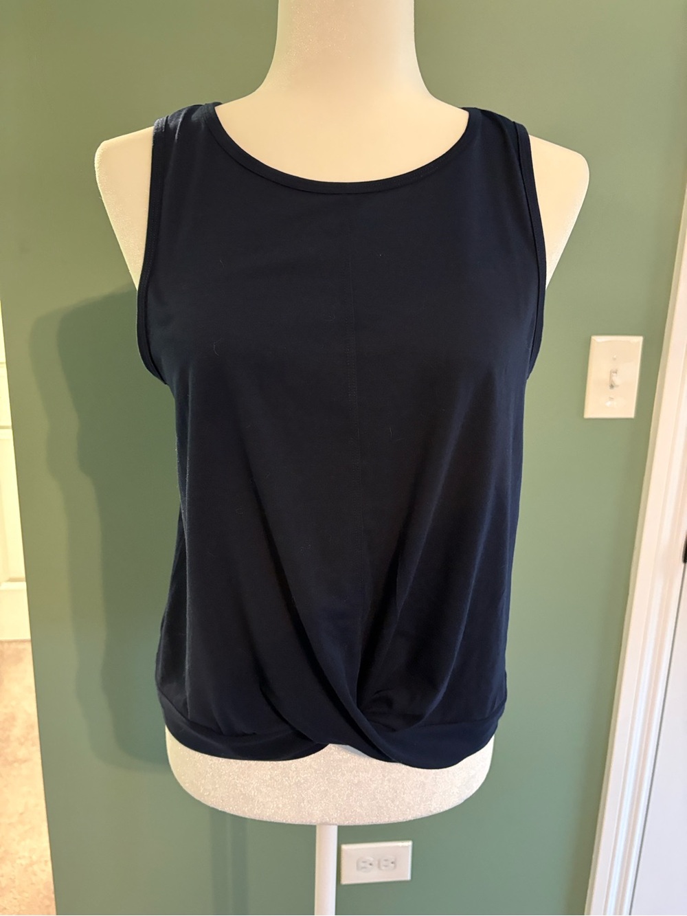 GAP Navy Front Twist Athletic Tank Top